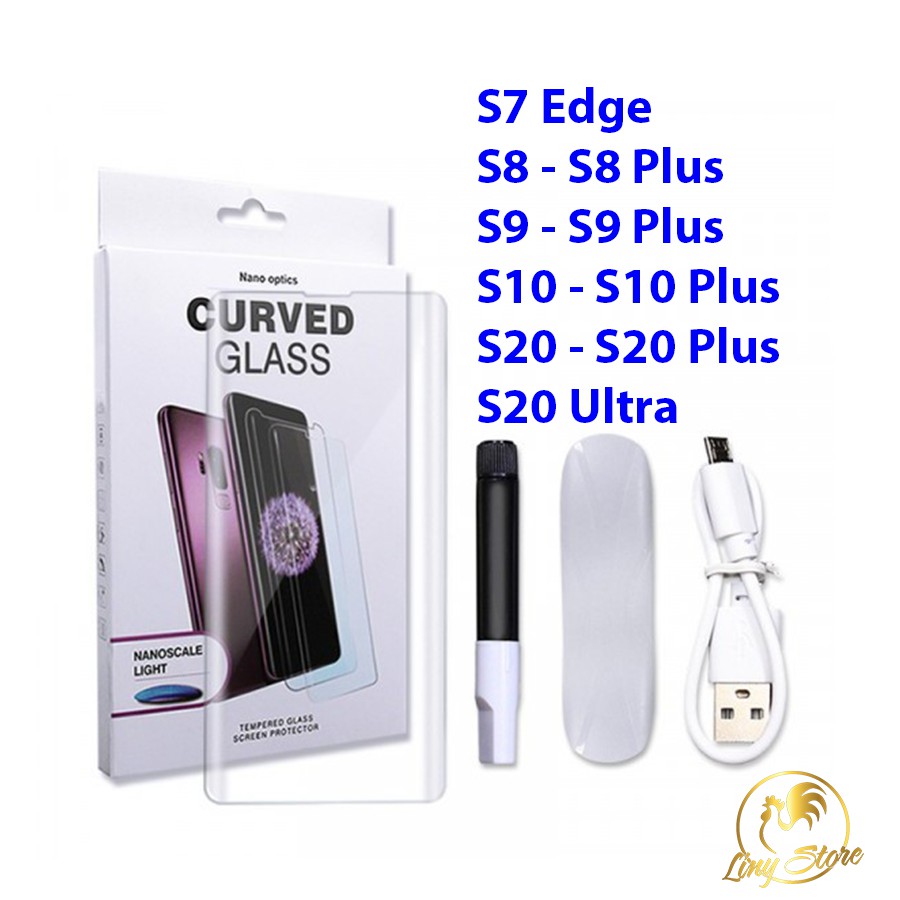 Kính cường lực UV Samsung S20 S20 Plus S20 Ultra S10 S10 Plus S9 S9 Plus S8 S8 Plus S7 Edge bảo vệ máy toàn diện