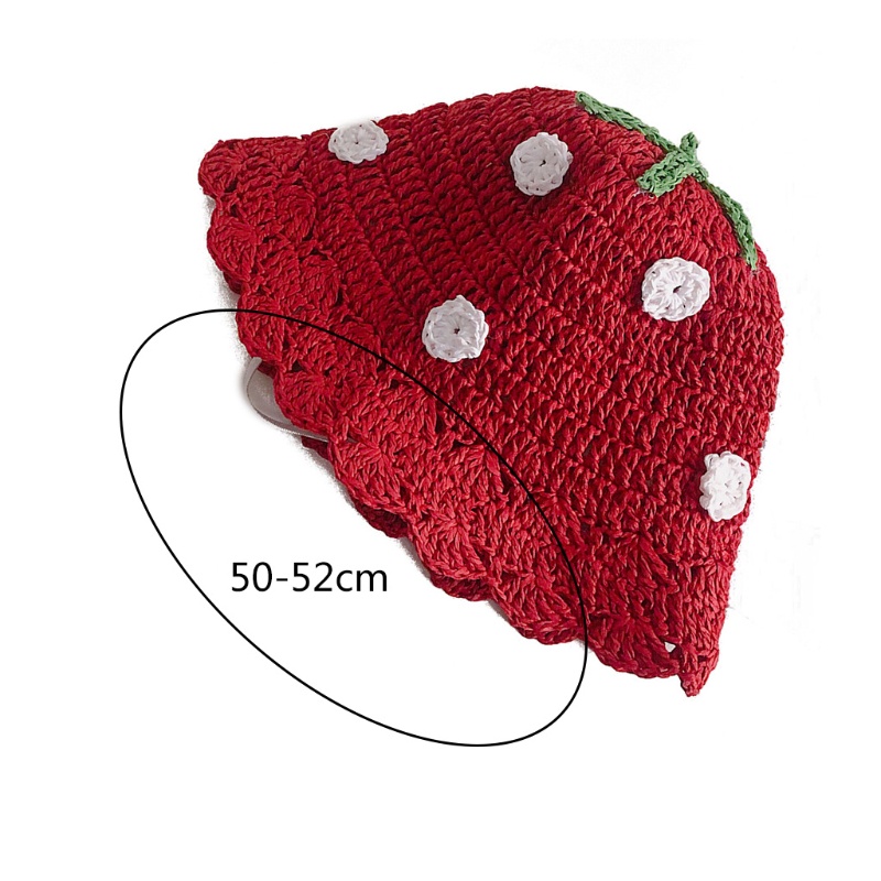 Mũ Cói Che Nắng Đi Biển Mùa Hè In Họa Tiết Dâu Tây Thời Trang Cho Bé Gái