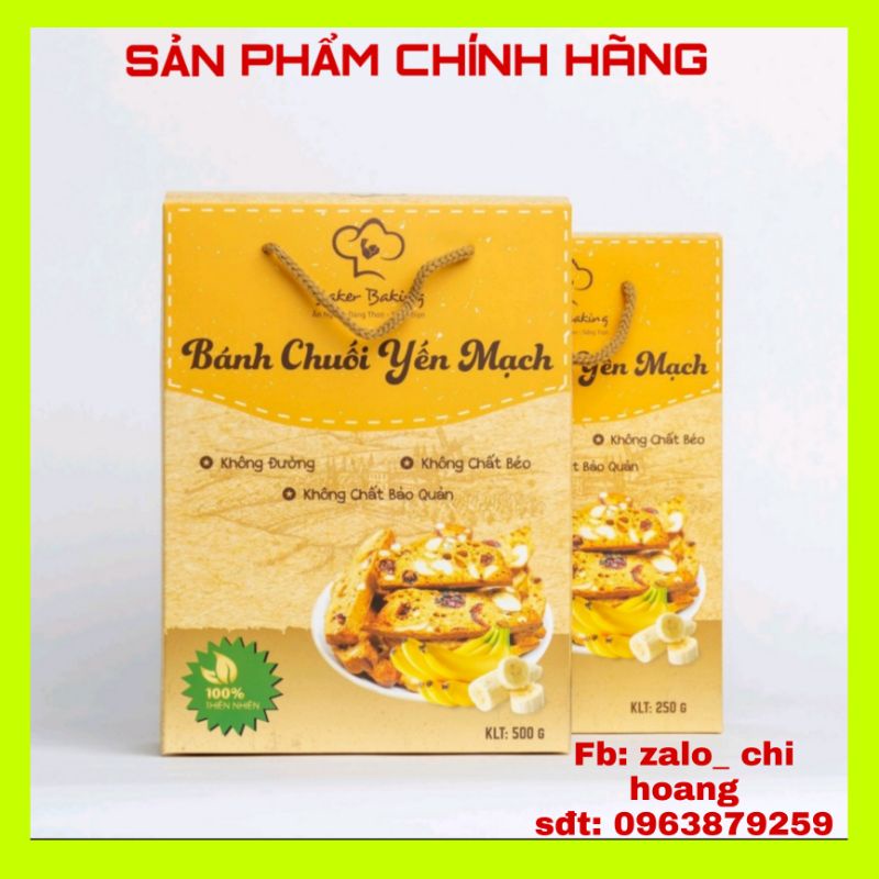Bánh ăn kiêng, bánh chuối yến mạch, không đường, nguyên liệu từ thiên nhiên, tốt cho sức khỏe - chica