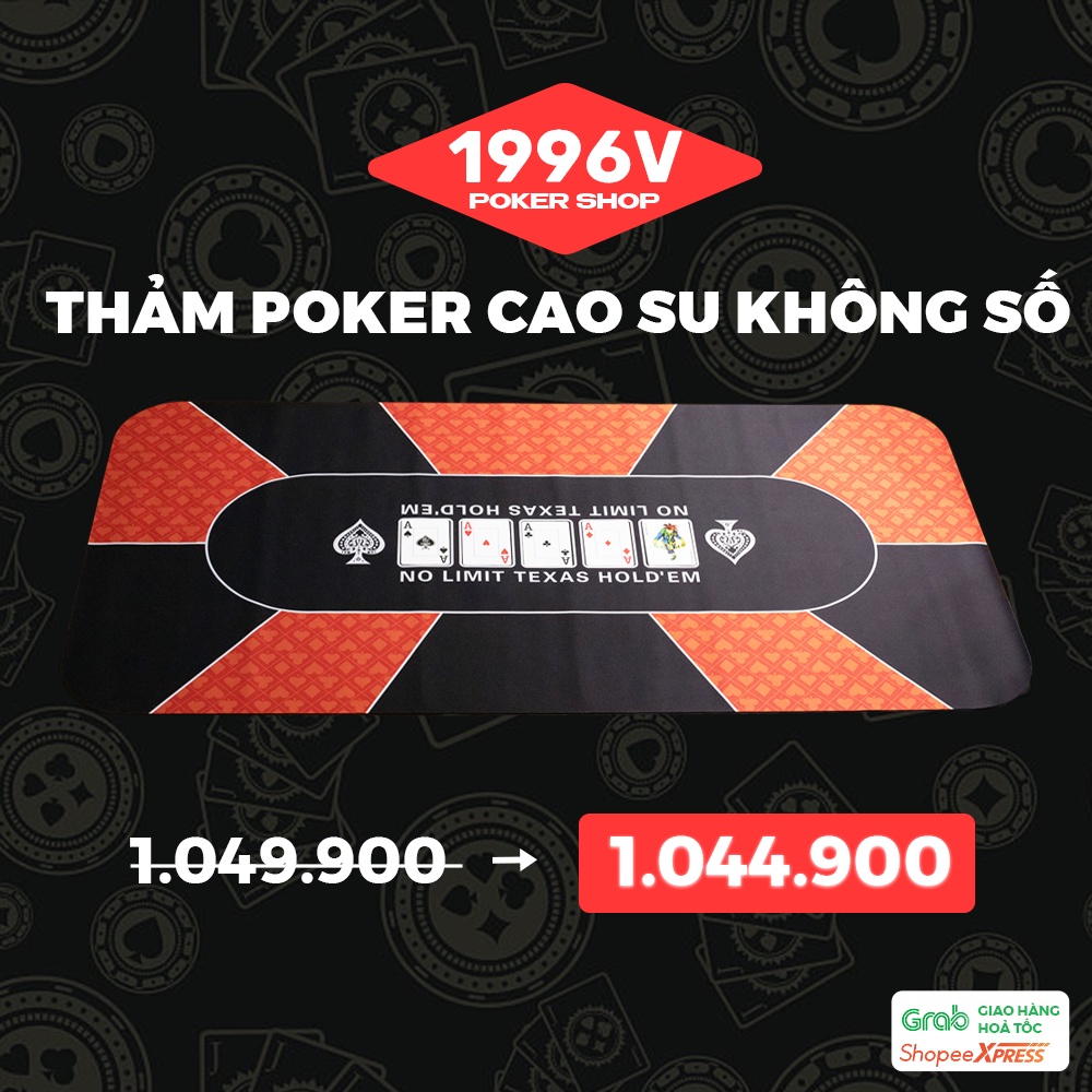 Thảm Poker cao su mặt nỉ trải bàn 10 chỗ chơi Pocker không số 2 size (180x90, 120x60cm) - 1996V Poker Shop