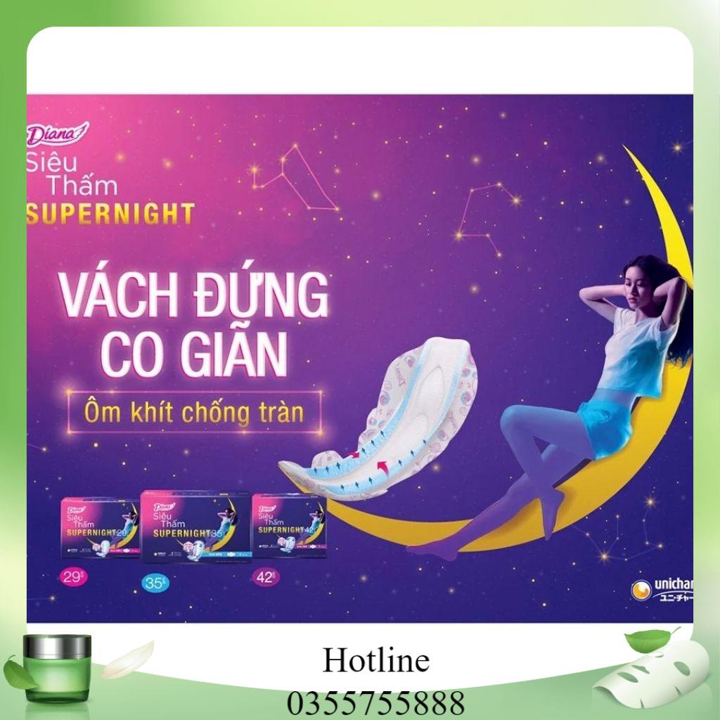 Lốc 6 Băng Vệ Sinh Diana Ban Đêm Siêu Thấm 29cm
