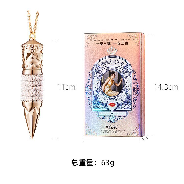 [Siêu rẻ] Son Kim Cương hình viên đạn 3 màu trong 1. Chống thấm chống nhòa Nữ hoàng của các loại son | BigBuy360 - bigbuy360.vn