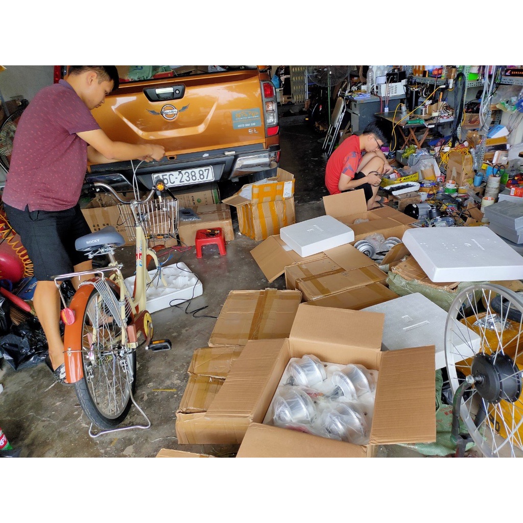 Động cơ SANYO NHẬT SẢN XUẤT CHO GIANT- LẮP BÁNH TRƯỚC, chuyên chế xe đạp thường thành xe đạp điện NAMHP