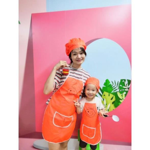 TẠP DỀ nấu ăn cho Cô và bé mầm non có kèm mũ