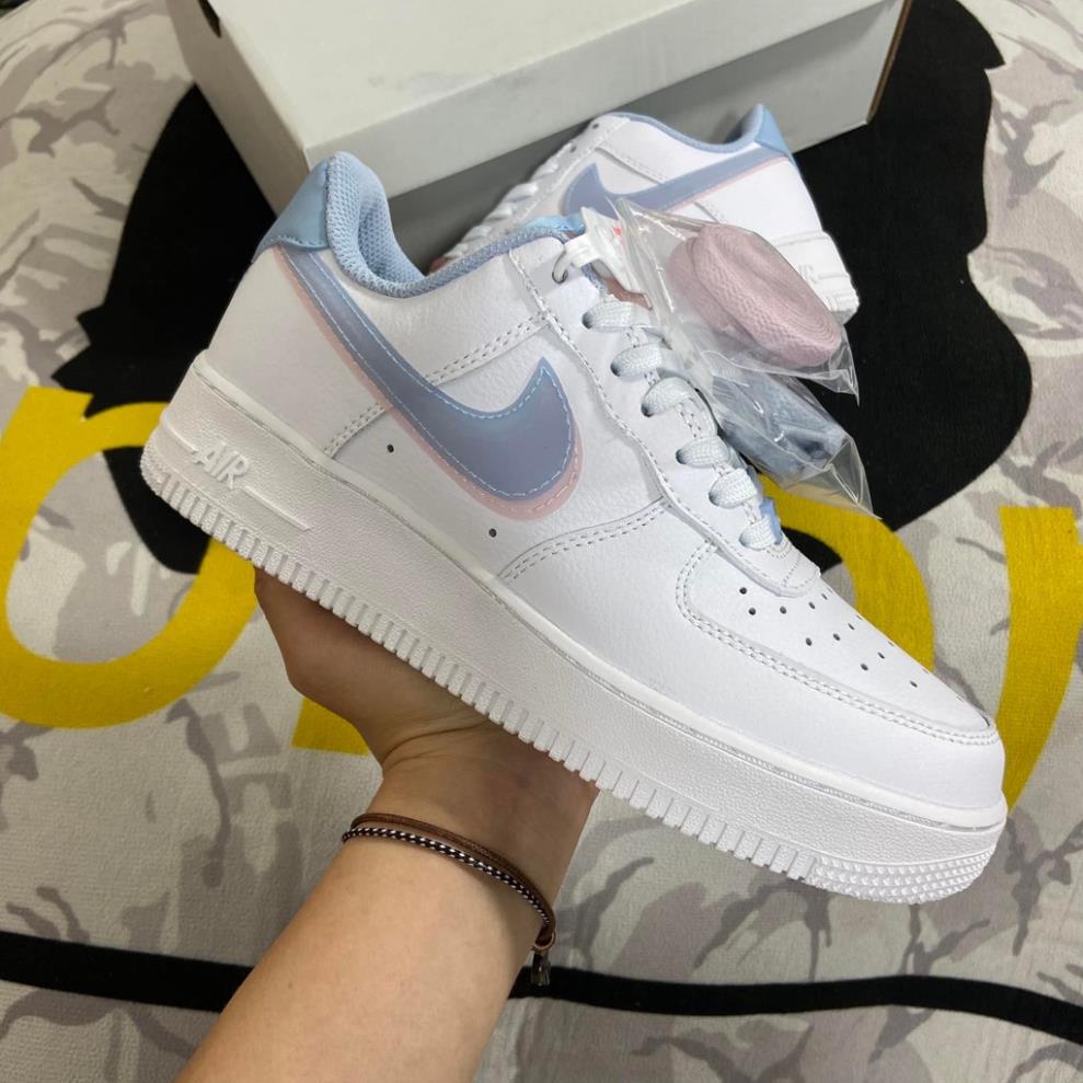 Giày_Nike Air Force 1 LV8 GS “Double Swoosh” Blue Pink Younger, Giày AF1 Bản Cao Cấp Nam Nữ Full Bill Box 🙋🏻