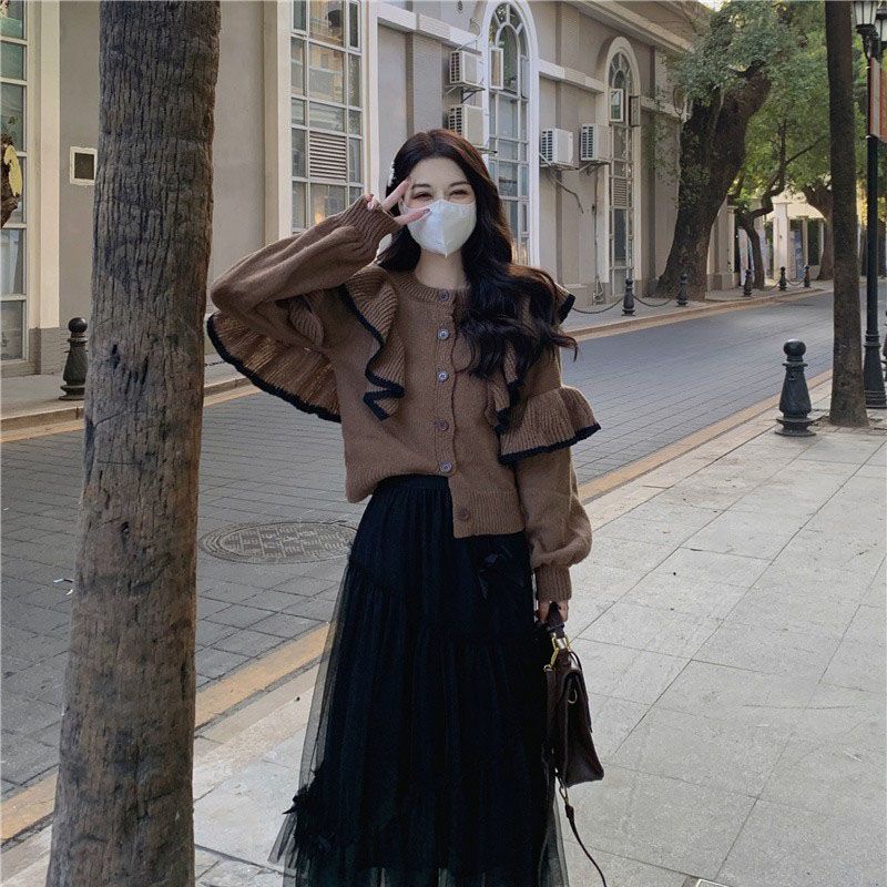Áo Sweater Dệt Kim Dáng Rộng Phong Cách Phương Tây Thời Trang Mùa Xuân Mới