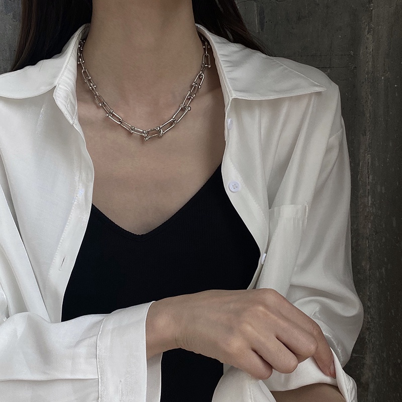 Vòng cổ sợi xích phong cách Harajuku hiphop đơn giản