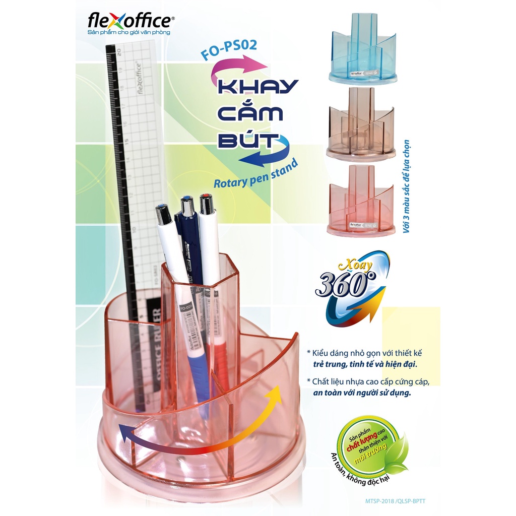 Khay Nhựa Cắm Bút TL FO-PS02 Thiết Kế Thông Minh Có Thể Xoay 360°