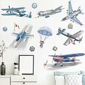 Decal dán tường Máy bay cho bé SIÊU HOT