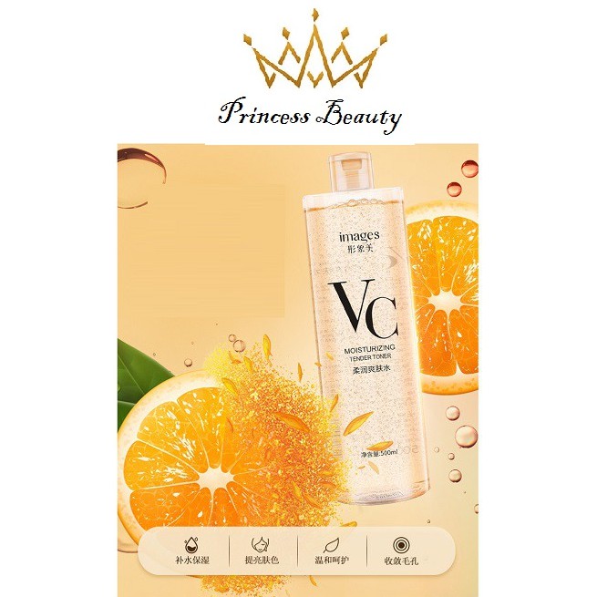 Nước hoa hồng Chiết Xuất Cam tươi VC Smoothing Moisturising Toner Images 300ml princess Beauty