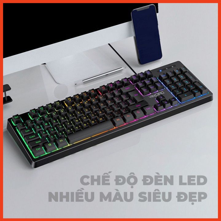 Bàn Phím Máy Tính Có Dây K200 YINOIAO Giả Cơ LED Xuyên Chữ Dùng Văn Phòng, Choi Game Cực Đã