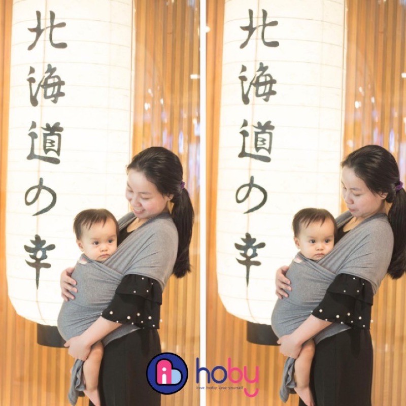 [Chính Hãng] Địu vải cho trẻ sơ sinh Hoby Wrap - Địu em bé sling bằng vải cotton, không gây kích ứng, chịu lực 3-14kg