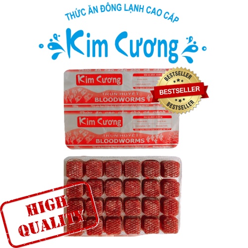 Trùng huyết KIM CƯƠNG_COMBO 5vỉ/550g _thức ăn chăm sóc cho cá cảnh_an toàn bể cá_thủy sinh_betta_trùn vĩ_7 màu_koi...