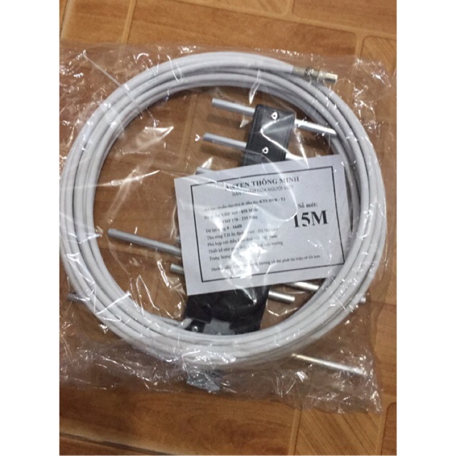 Anten thông minh thu sóng DVB T2 + 15m dây đồng trục + giắc nối