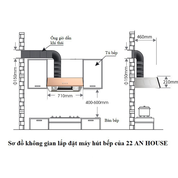 Máy hút mùi bếp GOOD-A22VN bề mặt inox sang trọng-hiệu suất cực cao (TẶNG KÈM ỐNG GIÓ)