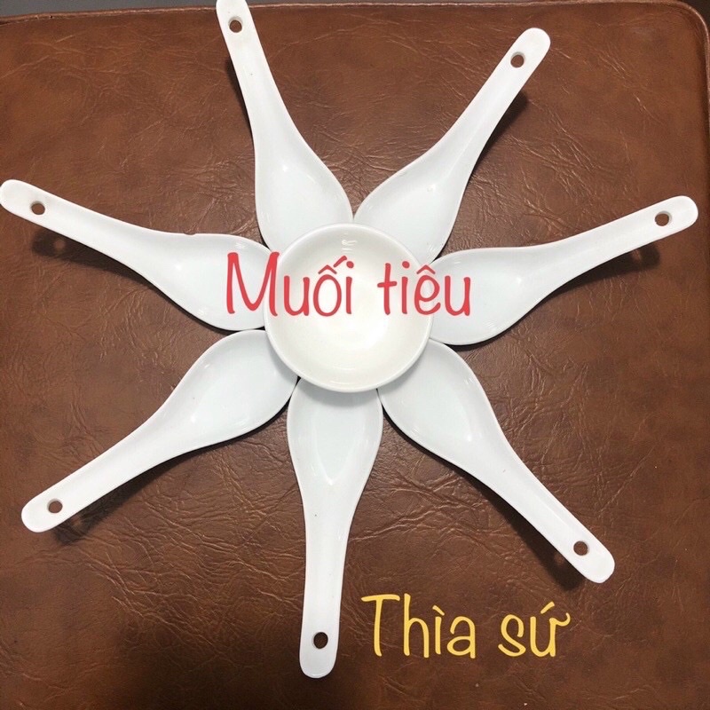 Combo 3 thìa sứ trắng trơn bát tràng cao câp-Thìa ăn phở