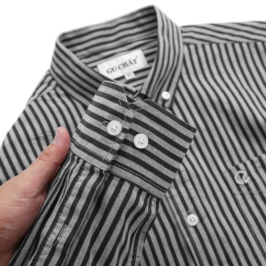 Áo Sơ Mi Nam Dài Tay GU CHẤT, Phối Sọc Lịch Thiệp, Chất Vải Cotton Mềm Mại, Thông Thoáng - GUSM45
