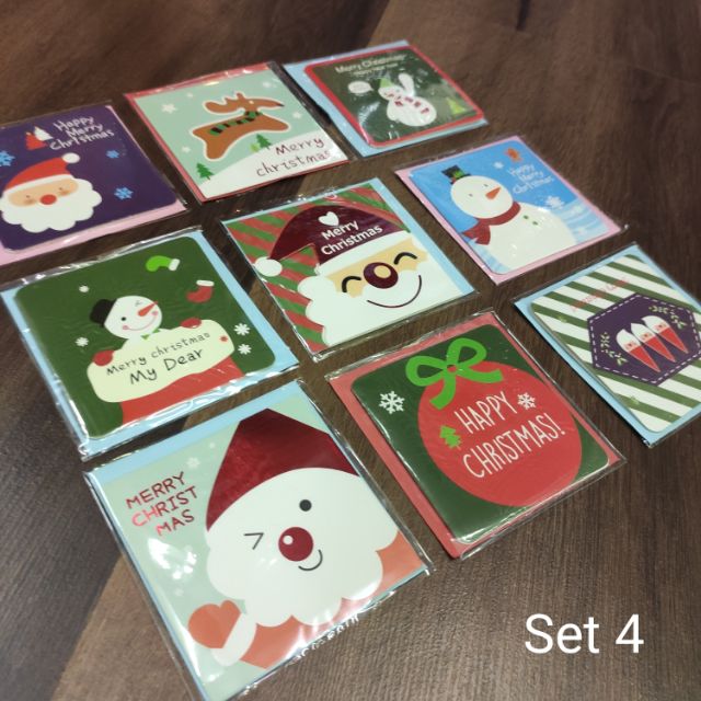 Set 9 tấm noel 7x7cm mẫu 4