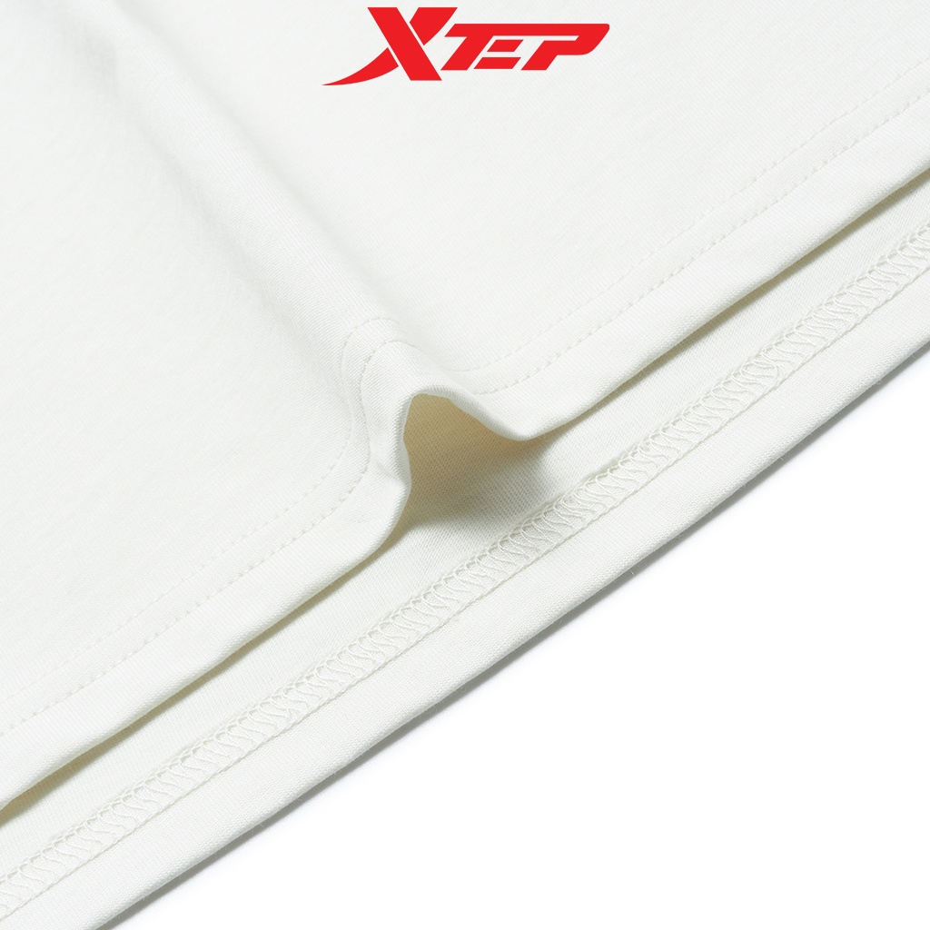 Áo phông thể thao nữ Xtep, cổ tròn, chất vải cotton mềm mại, thoáng mát, dáng unisex 878228010016