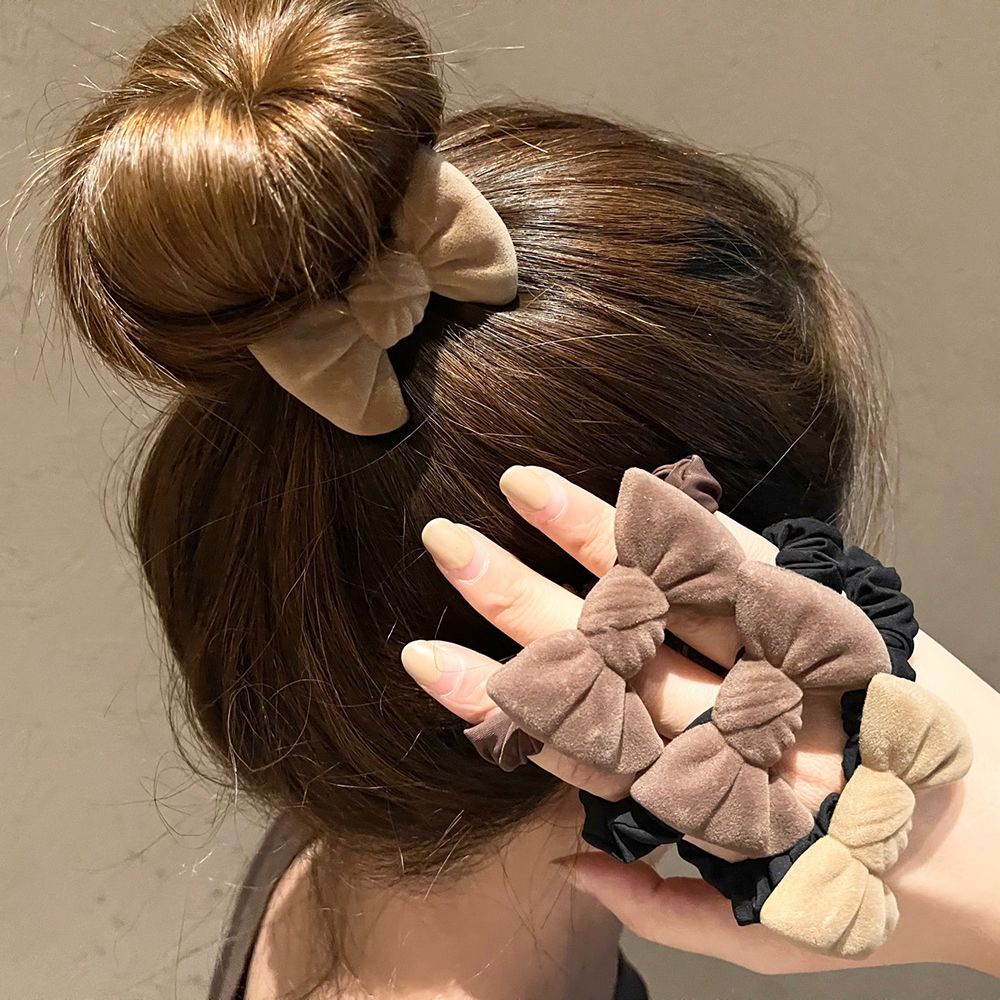 Dây buộc tóc đuôi ngựa co giãn hình trái tim phong cách Hàn Quốc cổ điển cho nữ