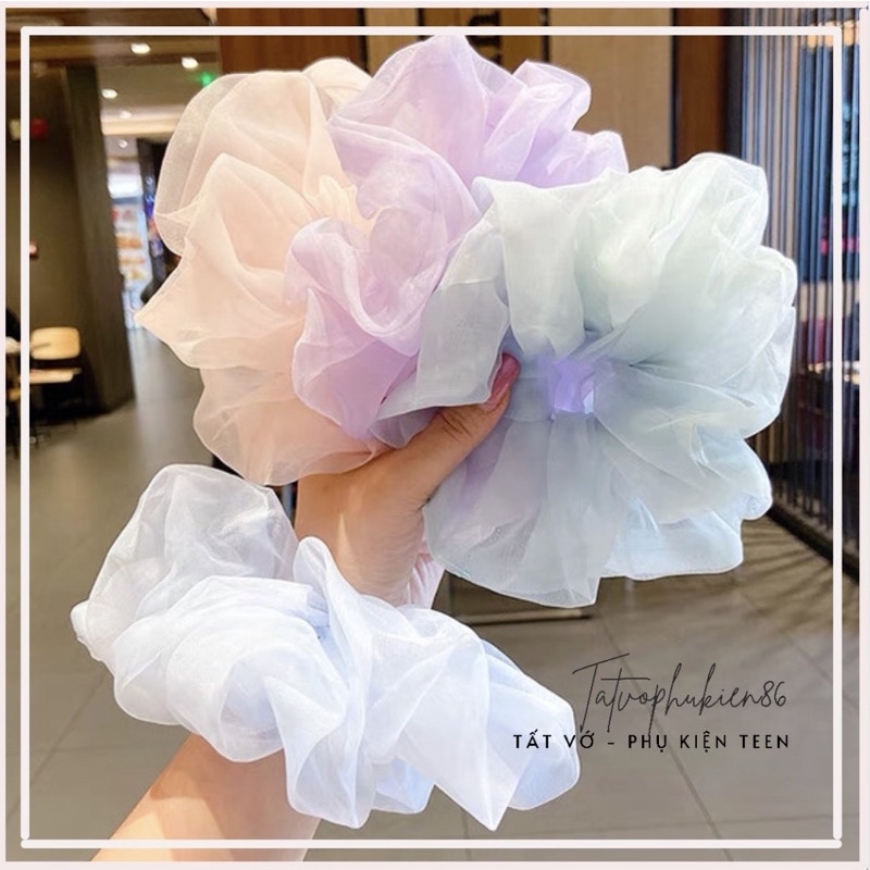 Dây buộc tóc  ❤️24 SALE❤️ scrunchies bằng vải cỡ lớn màu nhẹ nhàng ngọt ngào siêu đẹp