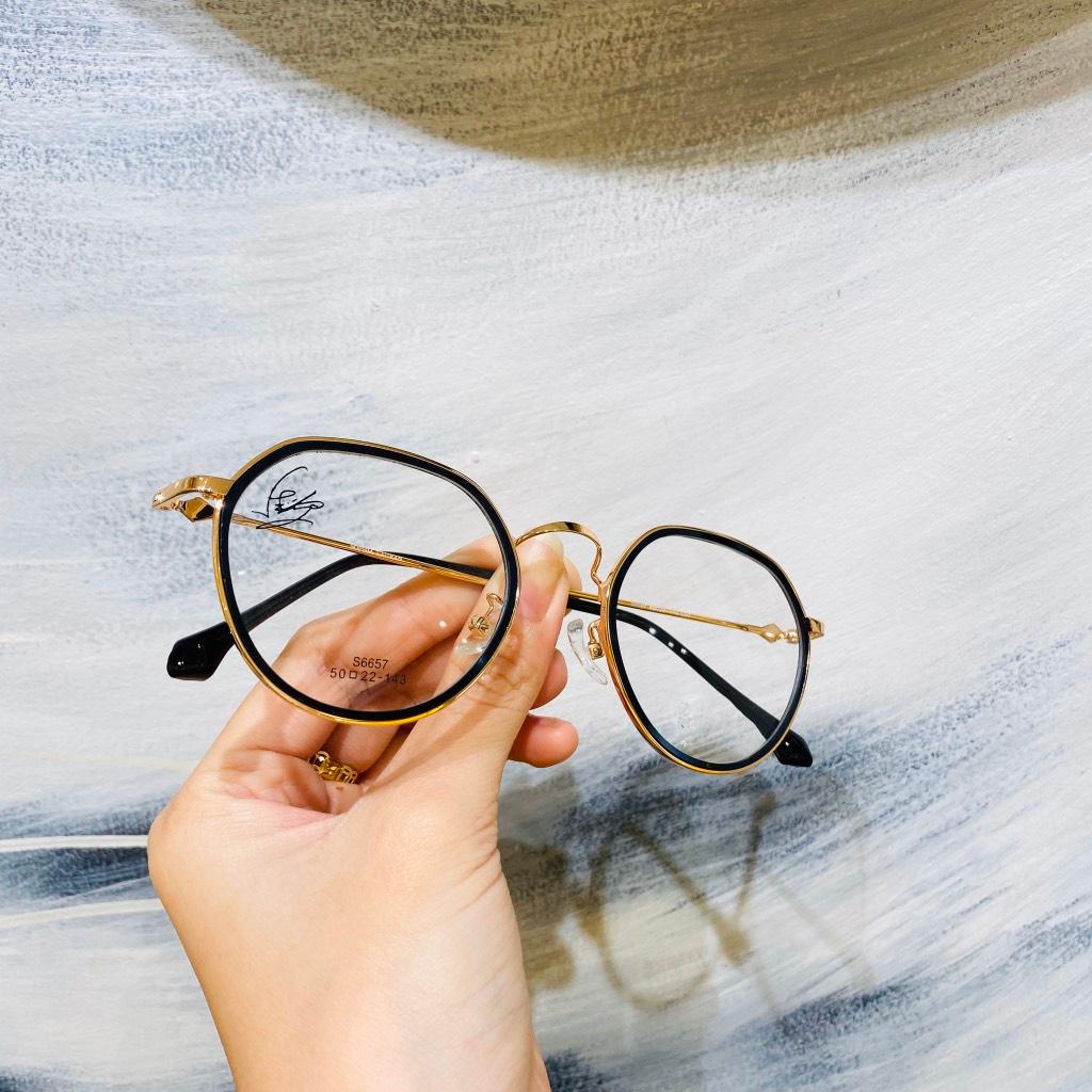 Gọng kính hợp kim xẻ cước siêu nhẹ siêu bền hợp thời trang Ouress 6115