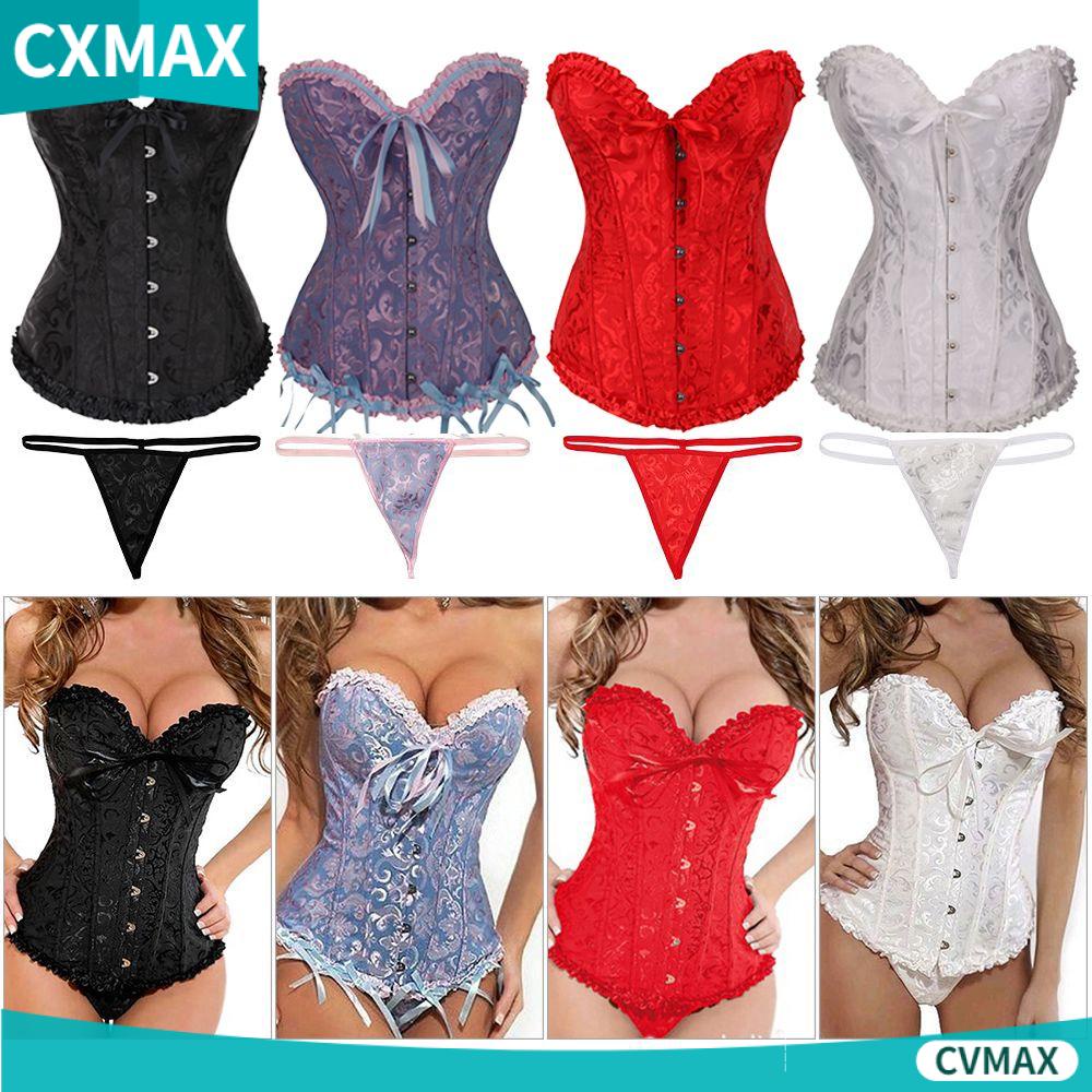 Áo Nịt Ngực Định Hình Eo Bằng Satin Gấm Có Dây Buộc Phong Cách Gothic Gợi Cảm Cho Nữ