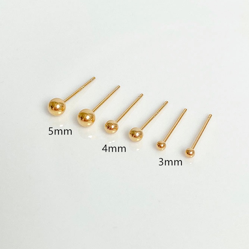 1 Đôi bông tai bạc S925 phong cách tối giản 3/4/5mm chống dị ứng