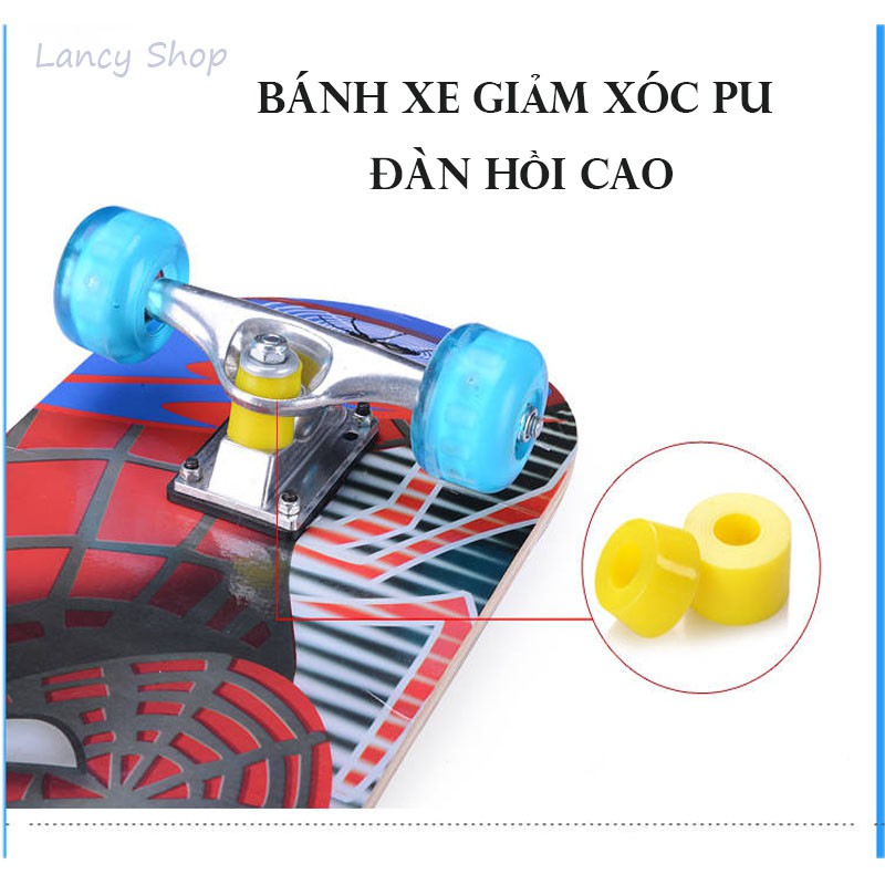 Ván Trượt Thể Thao Skateboard Trẻ Em Họa Tiết Hoạt Hình Người Nhện Ô Tô VT268