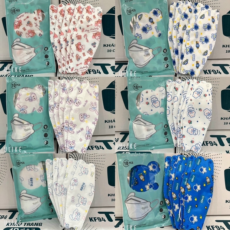 Khẩu trang KF94 Taki Hàn Quốc in hình ,Loang màu kháng khuẩn