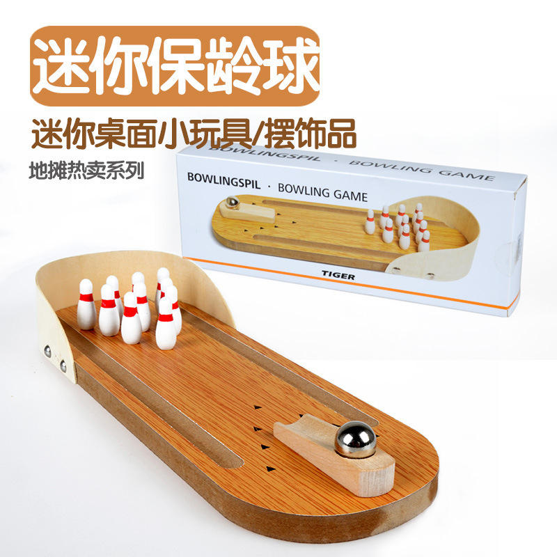 Bộ Đồ Chơi Bowling Mini Bằng Gỗ Để Bàn Thú Vị Cho Bé