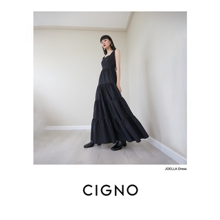 Cigno-đầm đen thắt dây 2 bên sườn cá tính joella dress