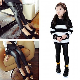 Quần Legging Giả Da Co Giãn Đáng Yêu Cho Bé Gái