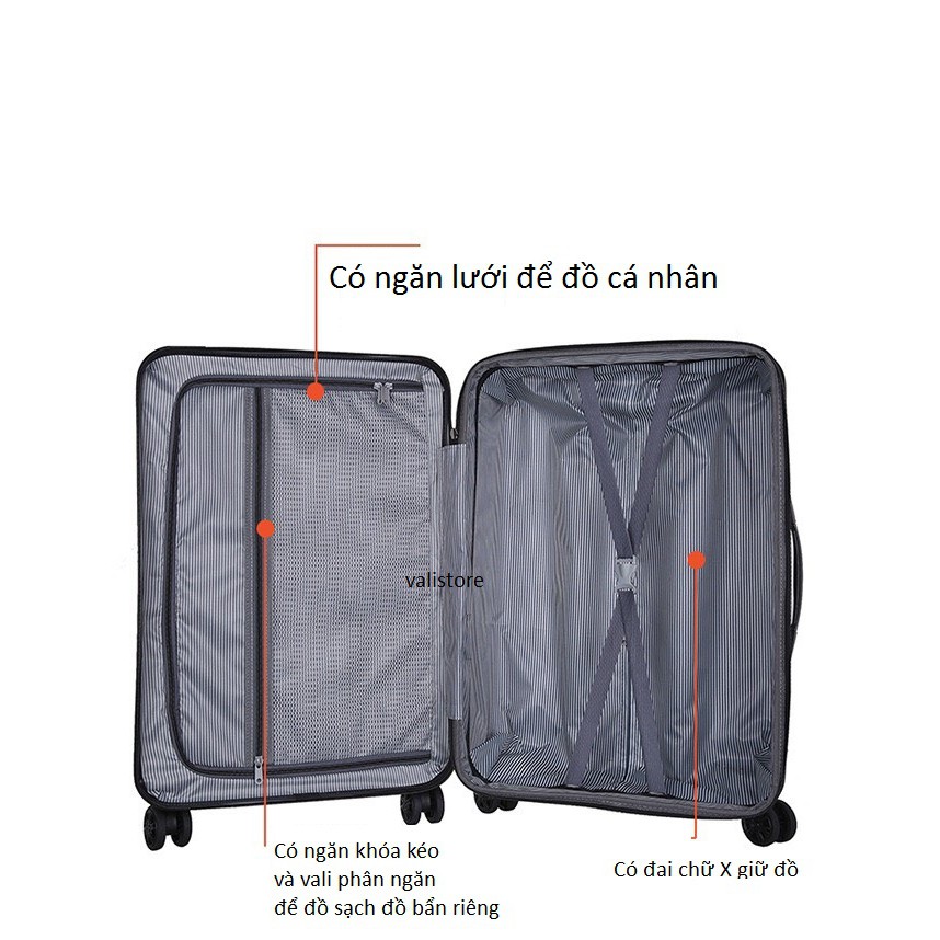 Vali Size 20 SUP nới rộng thể tích 25% khi cần thiết