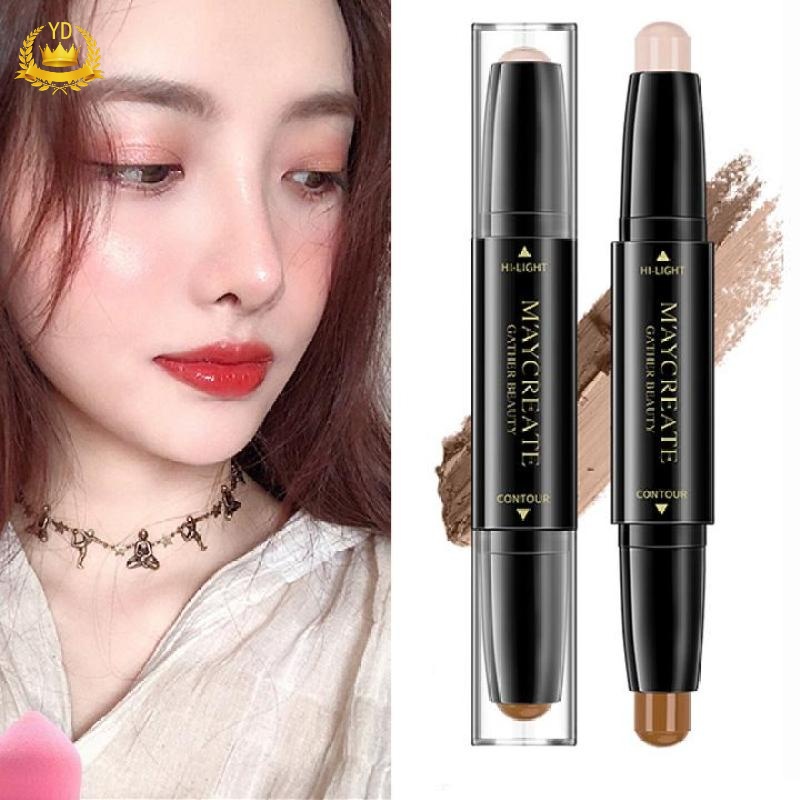 [Hàng mới về] Thỏi kem che khuyết điểm bắt sáng hai đầu tạo khối có độ bóng cao ba chiều chống thấm nước