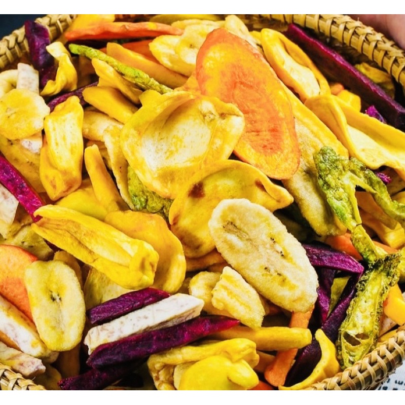 1kg thập cẩm rau củ quả sấy giòn siêu ngon đặc sản đà lạt