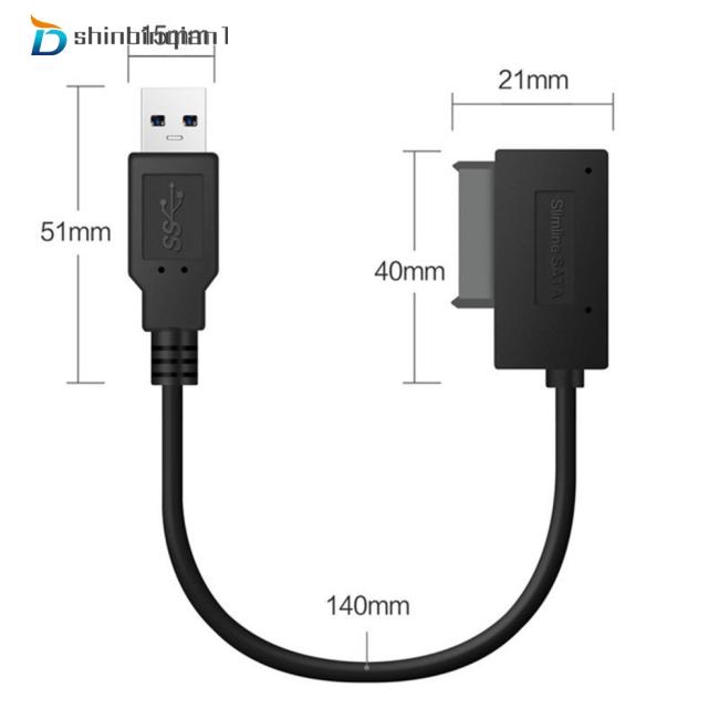 SATA to USB 3.0 SATA7+6 13 Pin Sata Cable CD Driver Recording Line for HDD Drive Adapter