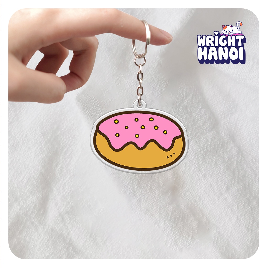 Móc khóa bánh ngọt vị dâu hoạt hình cute cho bạn bè, người yêu