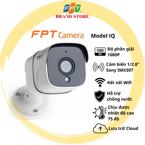 FPT Camera IQ Chính Hãng - FPT Telecom - Camera An Ninh - Lưu Trữ Cloud - Cảm Biến Full HD - 1080p