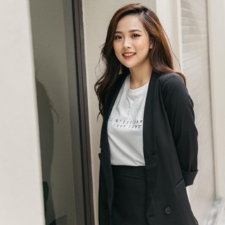 áo blazer nữ mix quần sooc giả váy siêu hot - có sẵn