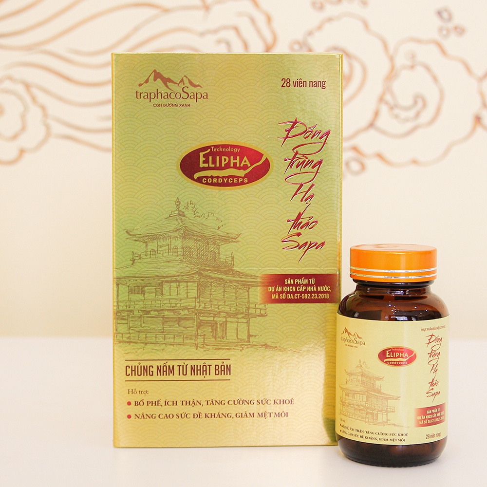 Viên Nang Đông Trùng Hạ Thảo Sapa - TRAPHACOSAPA - Hộp 28 viên - Elipha Cordyceps 1234524
