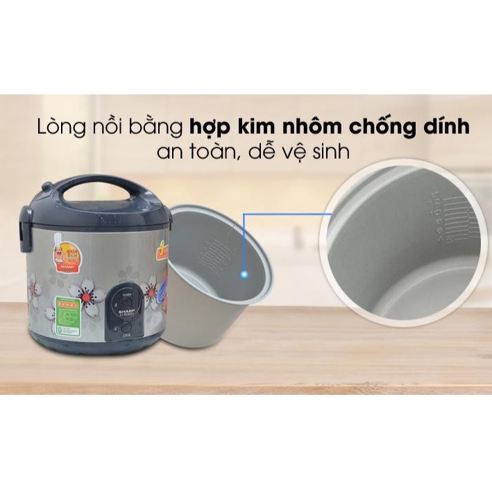 Nồi cơm điện Sharp 2.2 lít KS-R231STV MỚI 100% sản xuất tại Thái Lan -sử dụng trên 6 người ăn- BH 12 THÁNG