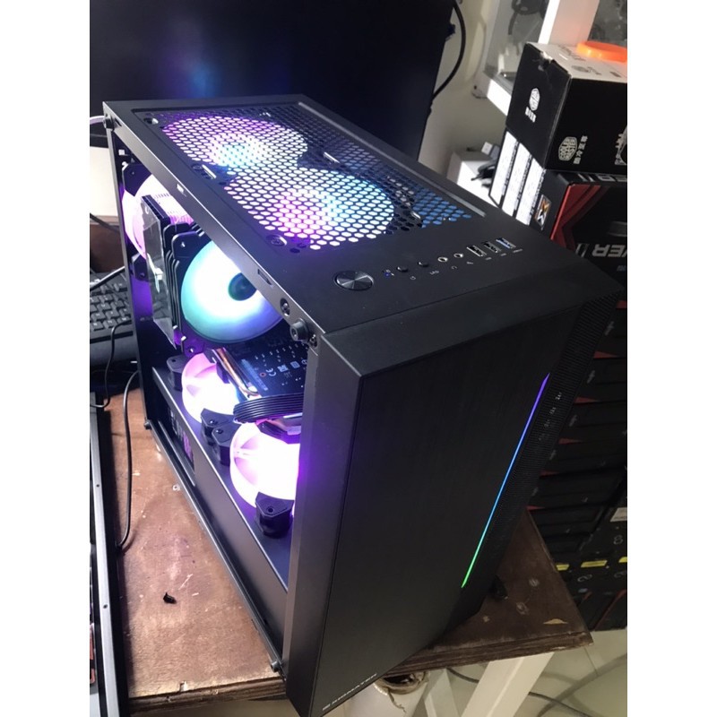 Case máy tính h310/ i3-9100f/ ram 8gb/ ssd120gb, nguồn fan tản vỏ led đẹp 95