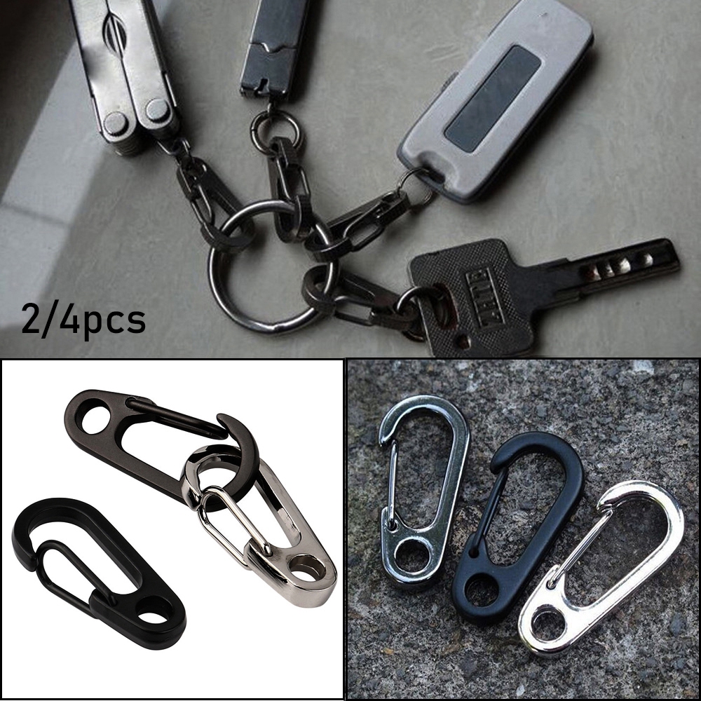 LETTER 2/4pcs Hang Buckle MIni Aluminum Alloy Survival EDC Gear Outdoor Hook Safety Travel Tools D Carabiner