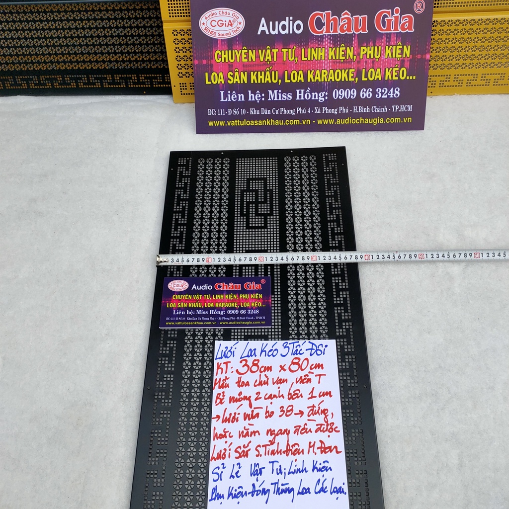 Lưới loa kéo 3 tấc đôi 38cm x80cm 1 tấm Audio châu gia