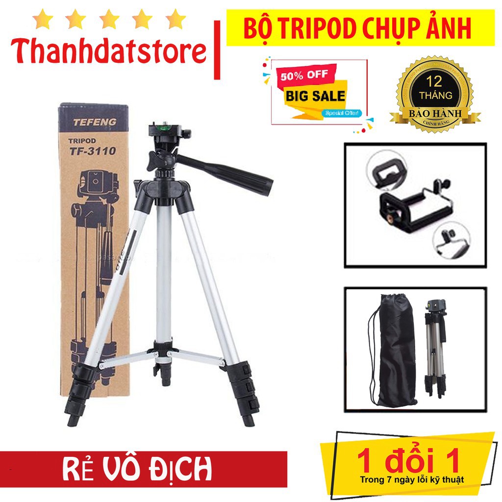 Bộ 1 Tripod TF-3110 kèm 1 Giá đỡ điện thoại 💥SIÊU HOT💥 HOT