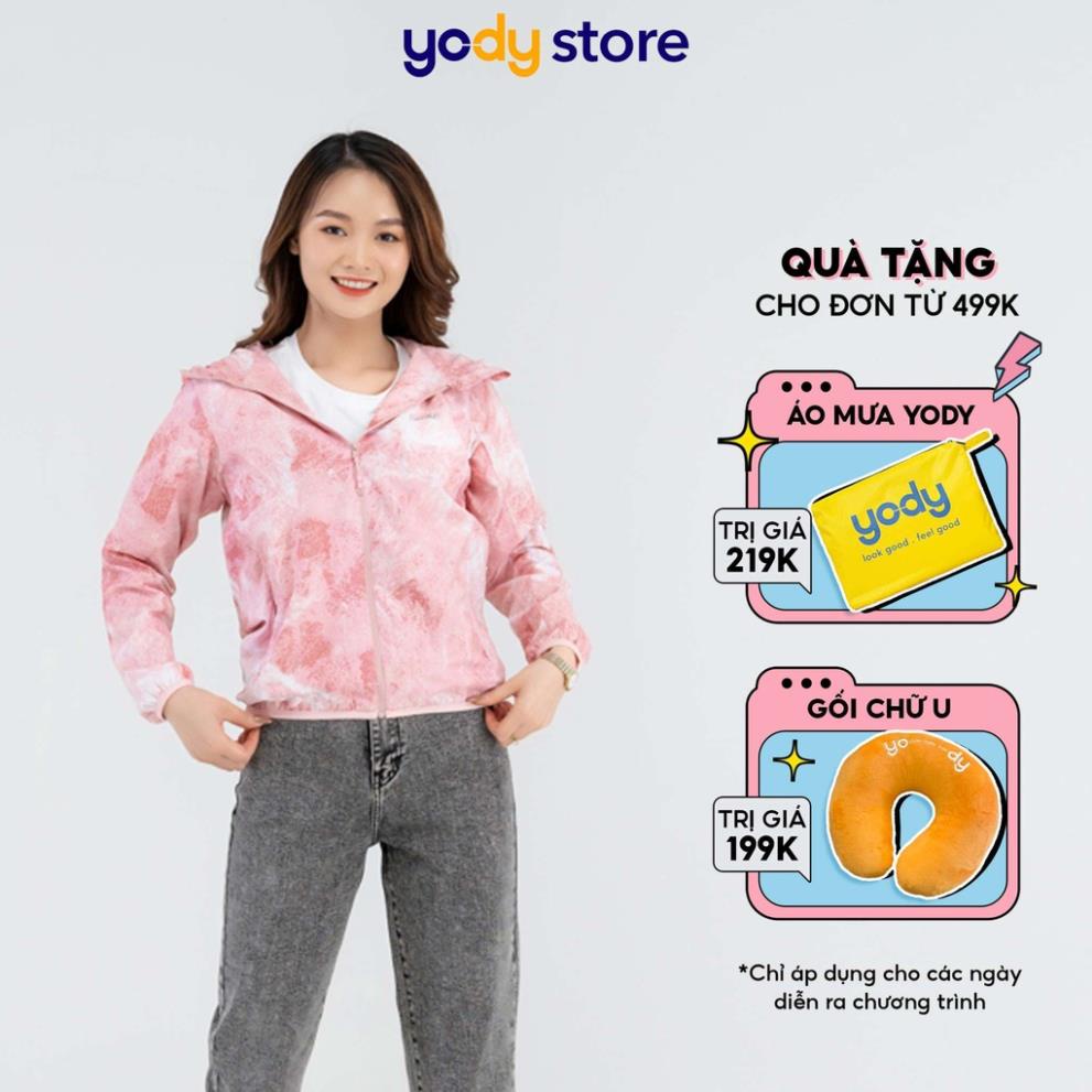 Áo Gió Nữ thương hiệu YODY Áo Khoác Gió Nữ Hai Lớp in loang - AKN4686 !