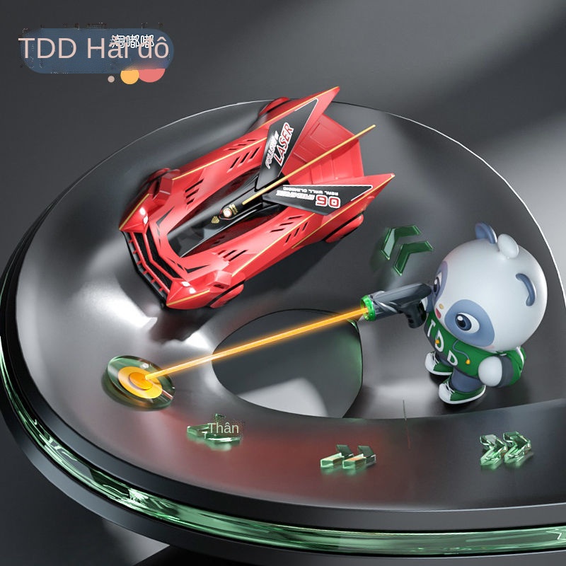 ☜✶㍿Ô tô leo tường trẻ em điều khiển từ xa đuổi theo ô tô ánh sáng hấp thụ tường ô tô bốn bánh có thể sạc lại ô tô đua 3