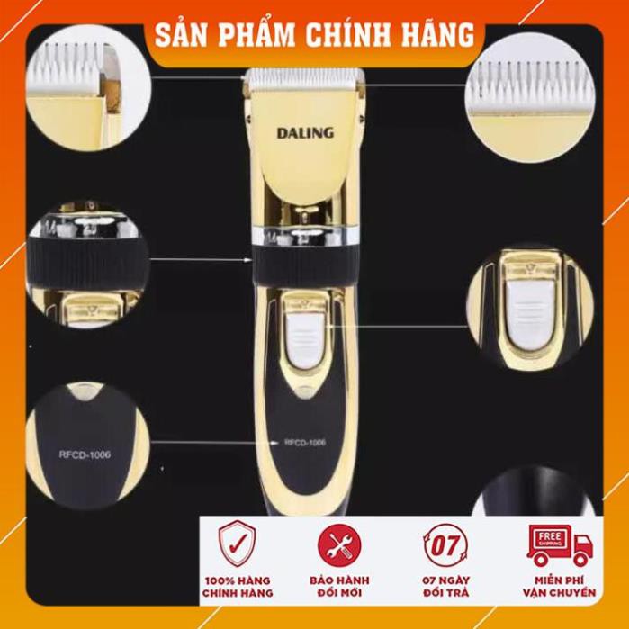 [BH 12 Tháng] Tông đơ cắt tóc Daling 1006 công suất 12W kèm pin dự phòng, máy cắt tóc hớt tóc