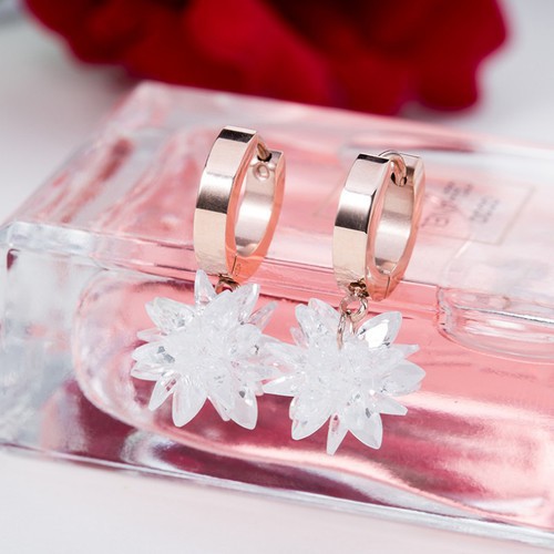 Bông Tai Tòn Ten Hoa Tuyết Titan Ko Đen TT 3292